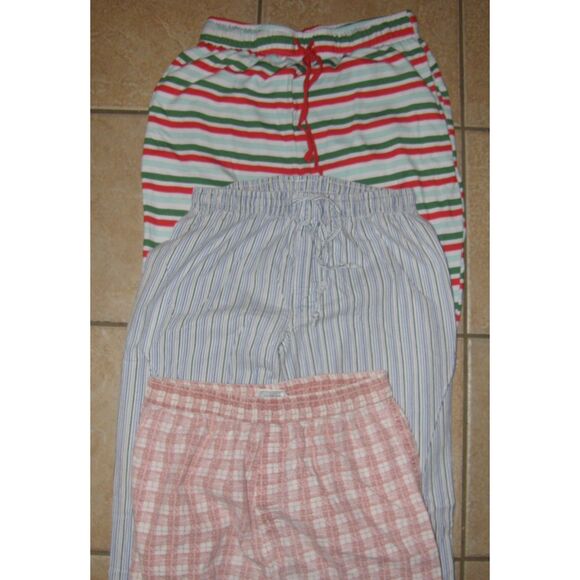 Mens Sz Medium Multicolored Elastic waist Pull On Lounge Sleep Pants 3 Pc Lot - Picture 2 of 6